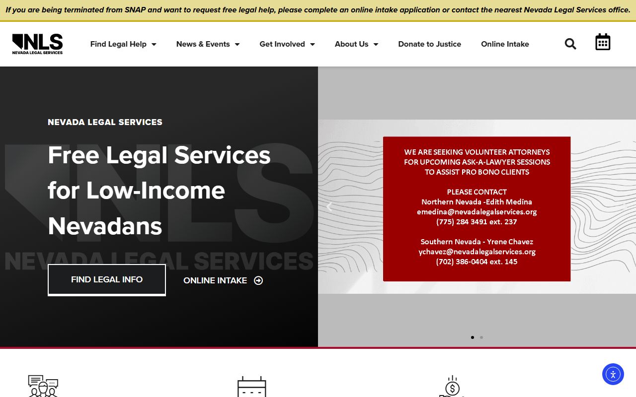 Nevada Legal Services page for Clark County reentry legal aid after release